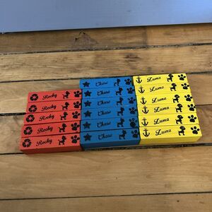 Paw Patrol Wooden Yellow Red Blue 17 Tumbling Tower Wood Blocks Replacement